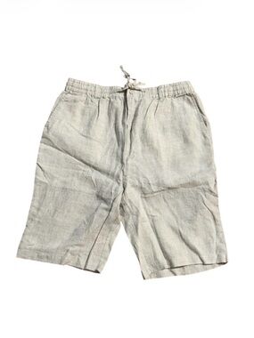 Old Money Men's Linen Blend Drawstring Shorts in Light Beige